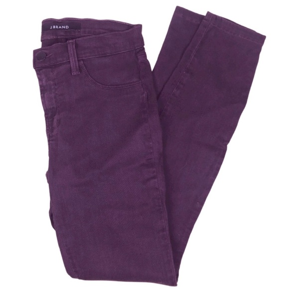J Brand Women’s Super Skinny Dark Plum Purple Classic Denim Tight Zip Fly Jeans - Picture 7 of 16